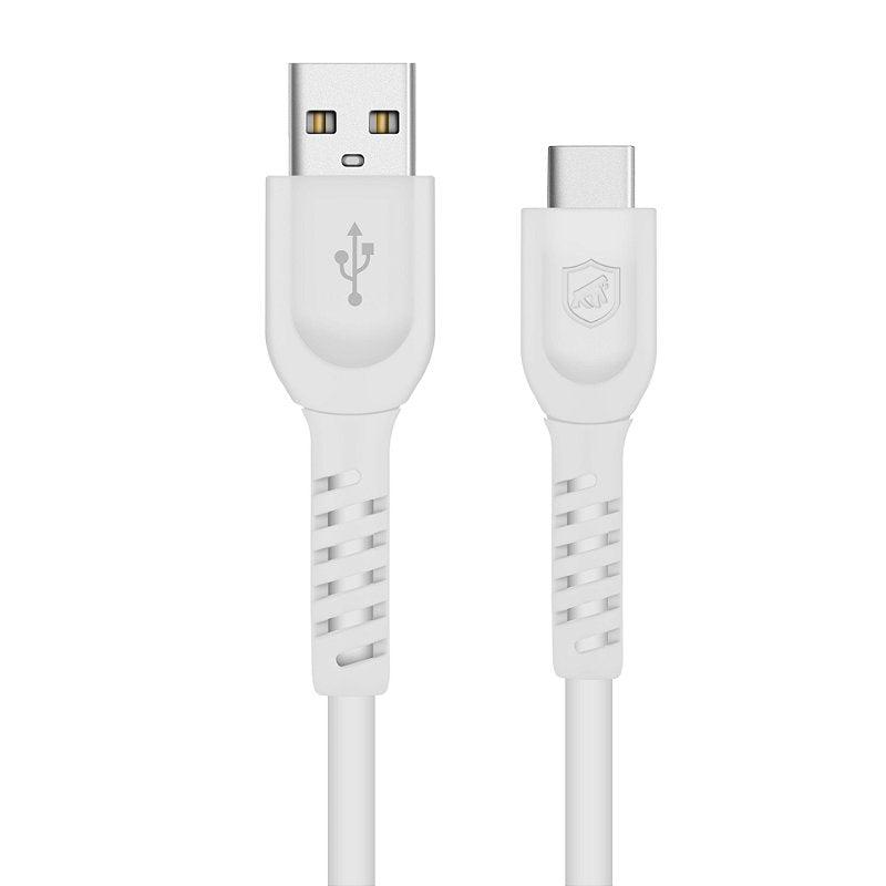 Cabo Dual Shock USB-A/Tipo C, 1.2m Branco, Qualcomm 3.0