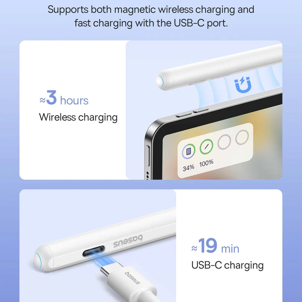 Caneta Stylus Baseus Smooth Writing 2: Desenho Preciso no Seu iPad