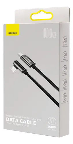 Cabo USB-C Turbo 90° 100W Baseus Gamer Super Resistente 2m