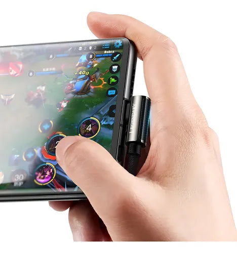 Cabo USB-C Turbo 90° 100W Baseus Gamer Super Resistente 2m