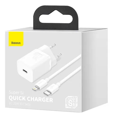 Baseus 20W Turbo Carregador de Parede, Cabo para iPhone