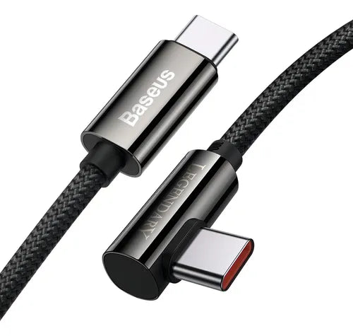 Cabo USB-C Turbo 90° 100W Baseus Gamer Super Resistente 2m