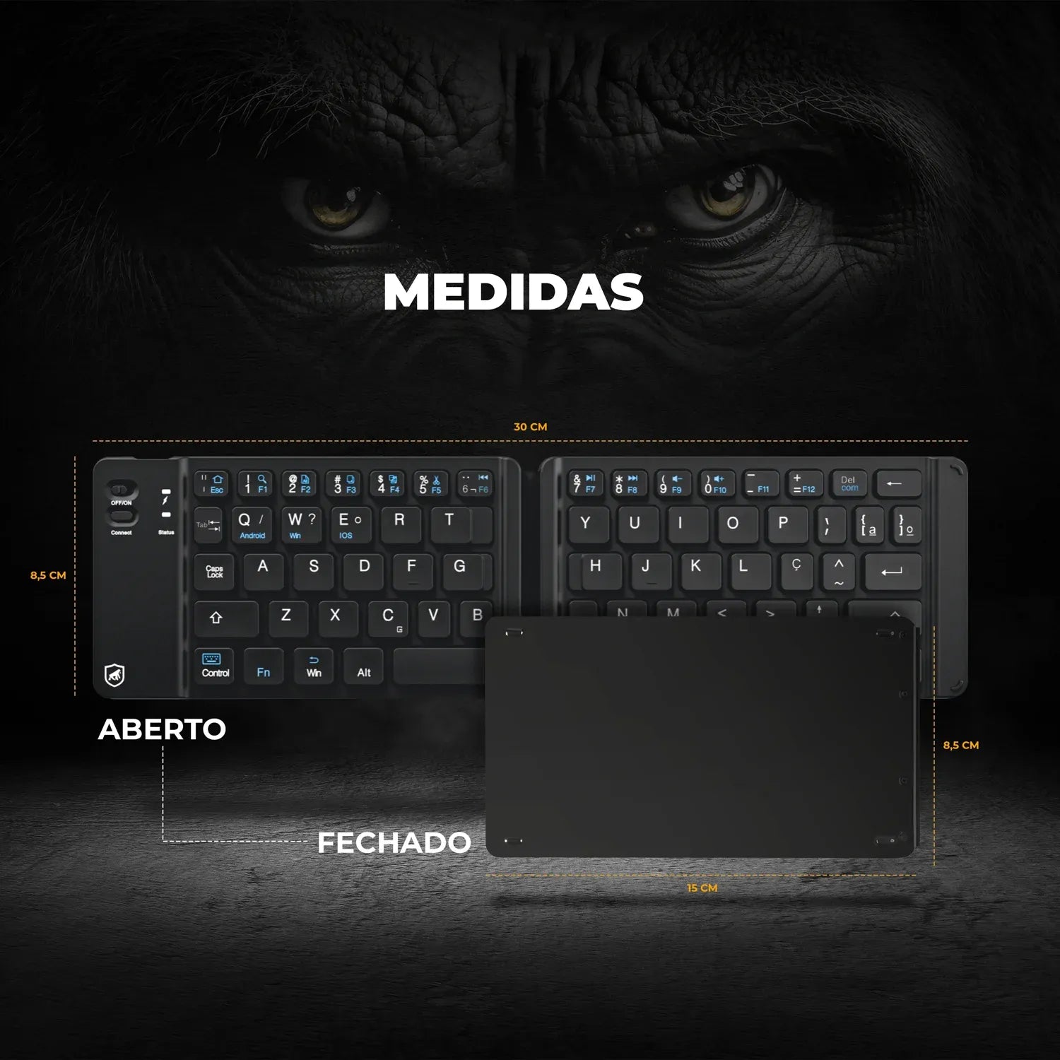 Mini Teclado Dobrável Sem Fio l GShield