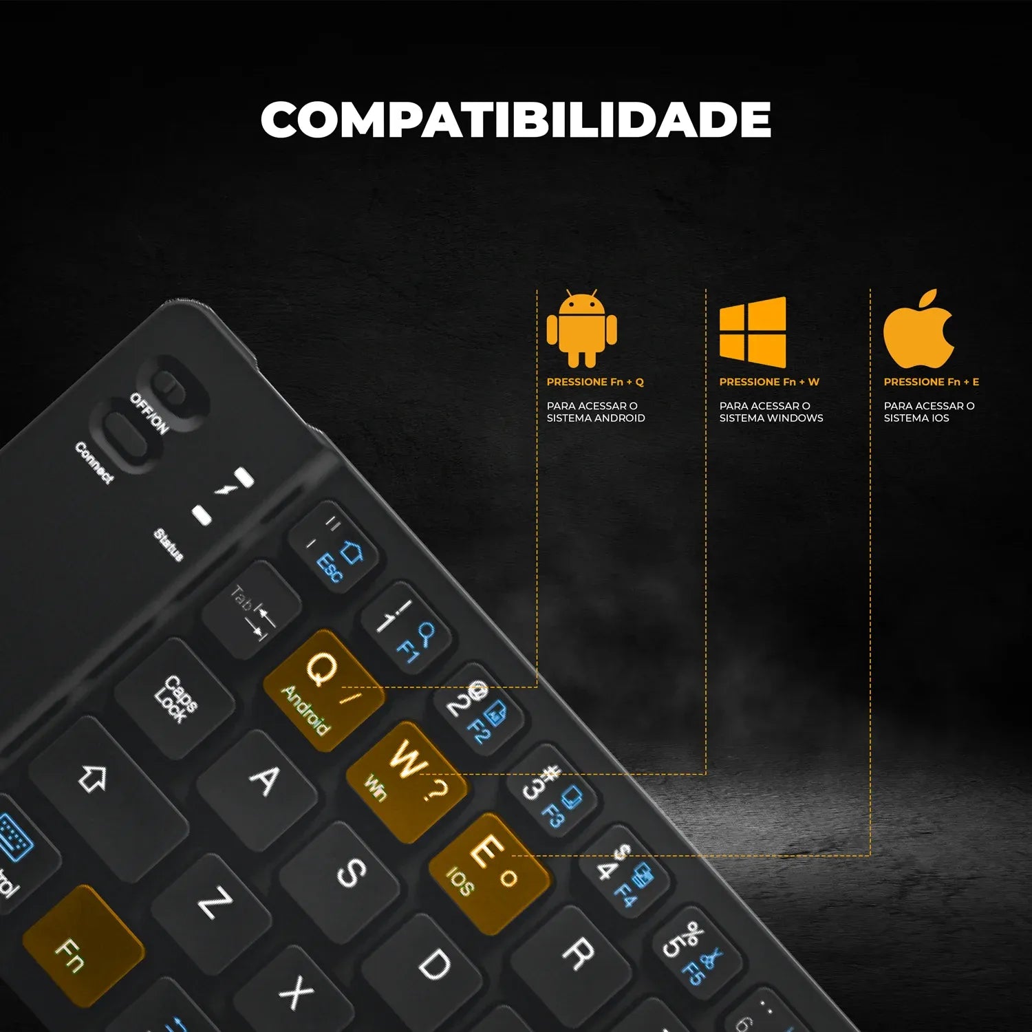 Mini Teclado Dobrável Sem Fio l GShield