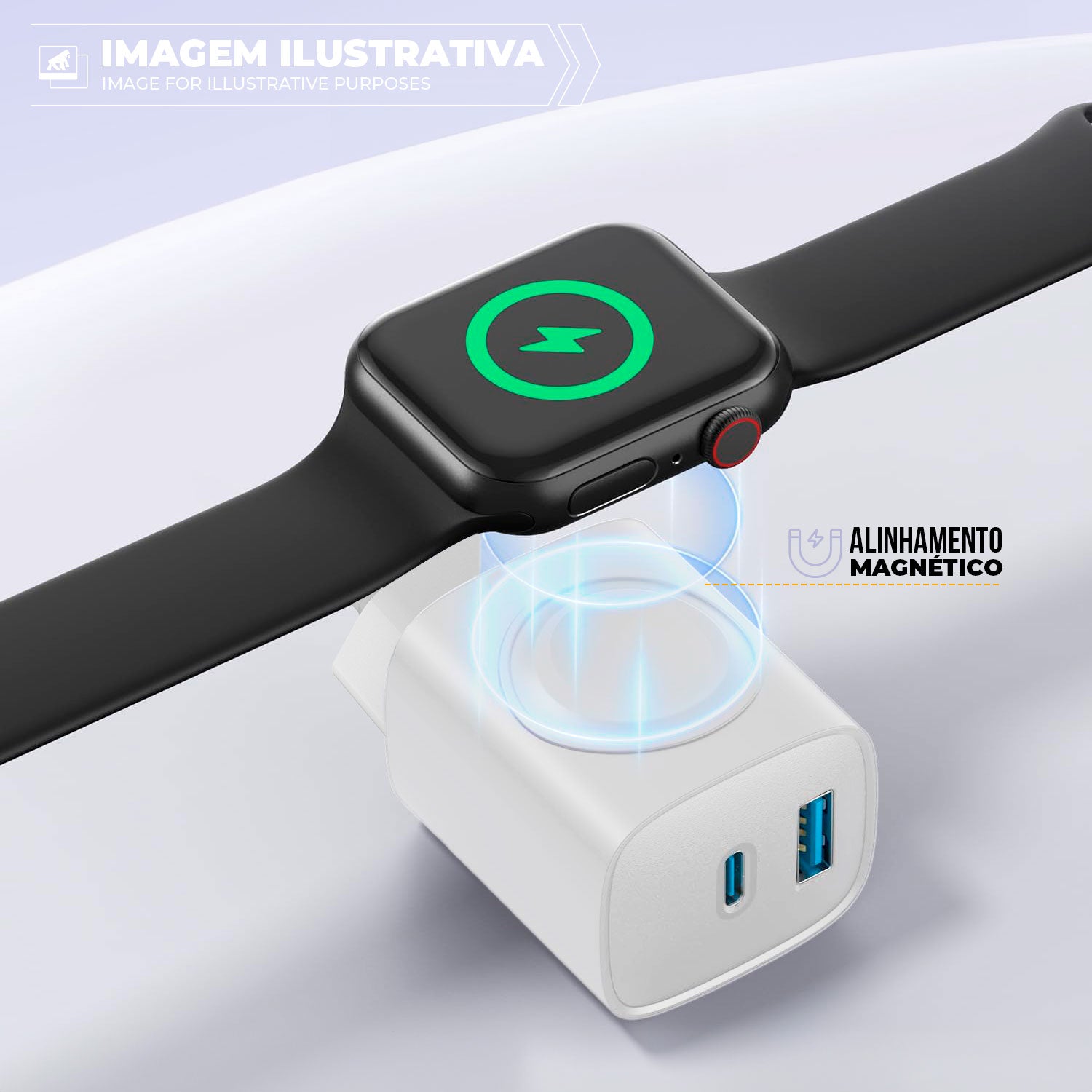 Carregador Turbo 2 em 1 Survivor Wireless para Apple Watch