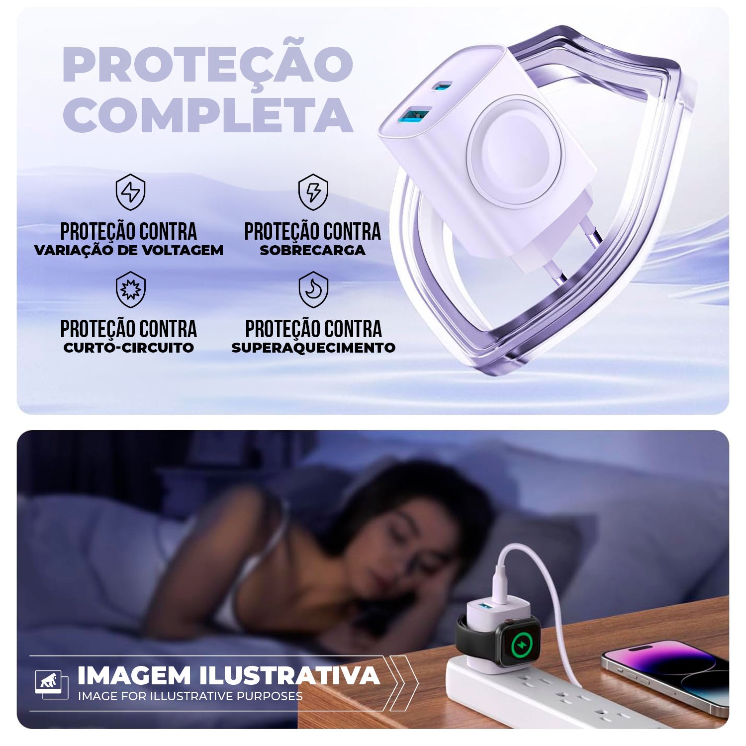 Carregador Turbo 2 em 1 Survivor Wireless para Apple Watch