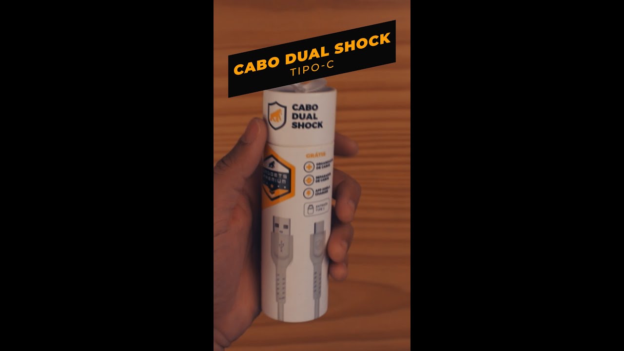 Cabo Dual Shock USB-A/Tipo C, 1.2m Branco, Qualcomm 3.0