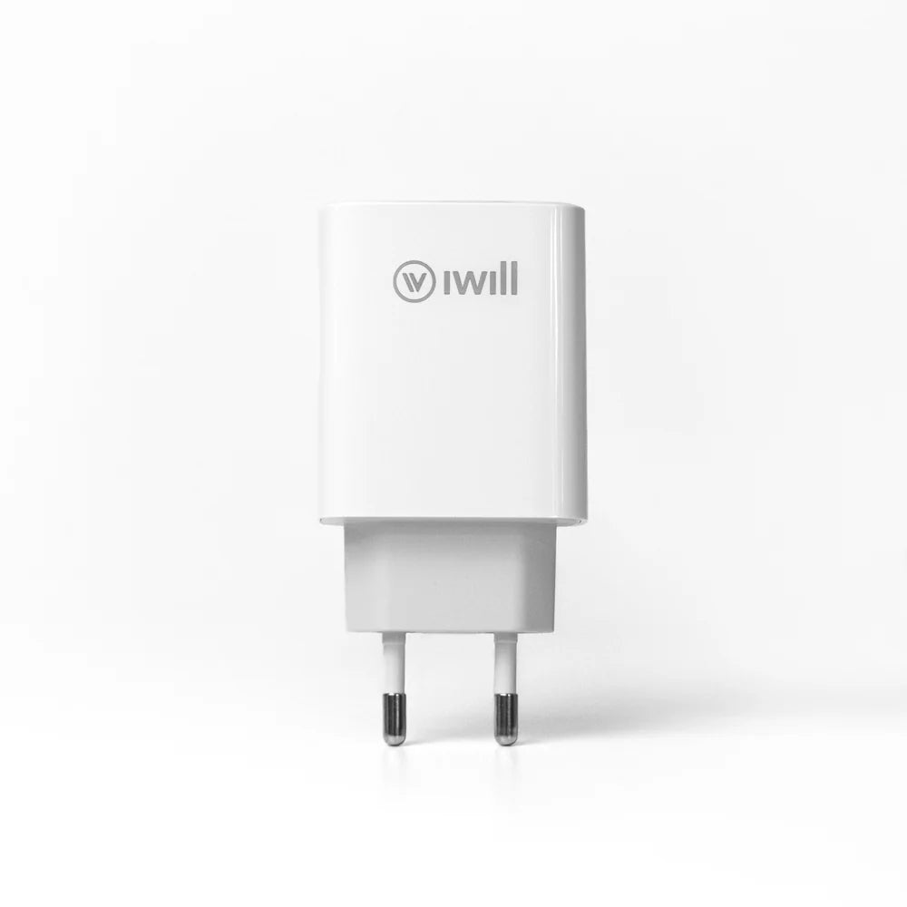 Fonte GaN 65W com 1 USB e 1 USB-C Power Delivery - iWill