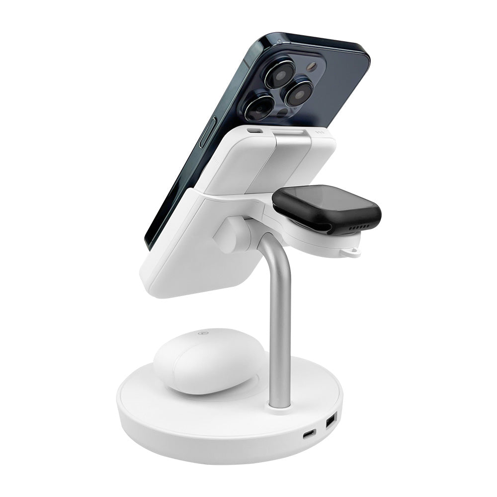 Estação de Carregamento 4 em 1 com Power Bank Magnético Portátil