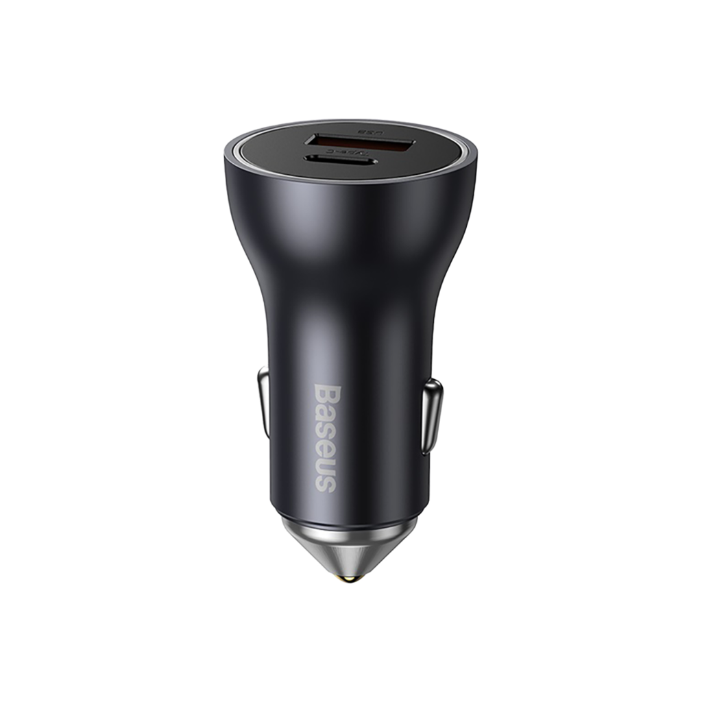 Carregador Veicular Turbo 60W USB A+C Baseus Carregamento Rápido
