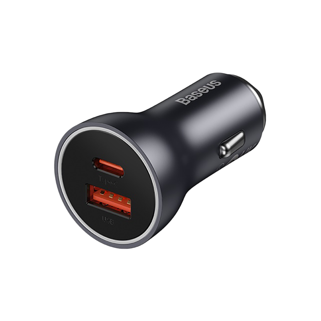Carregador Veicular Turbo 60W USB A+C Baseus Carregamento Rápido