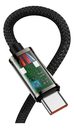 Cabo USB-C Turbo 90° 100W Baseus Gamer Super Resistente 2m