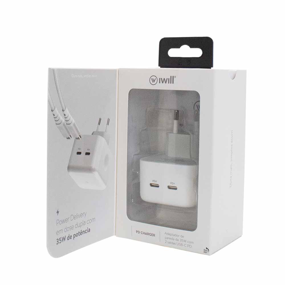 Fonte com 2 saídas USB-C PD 35W | iWill