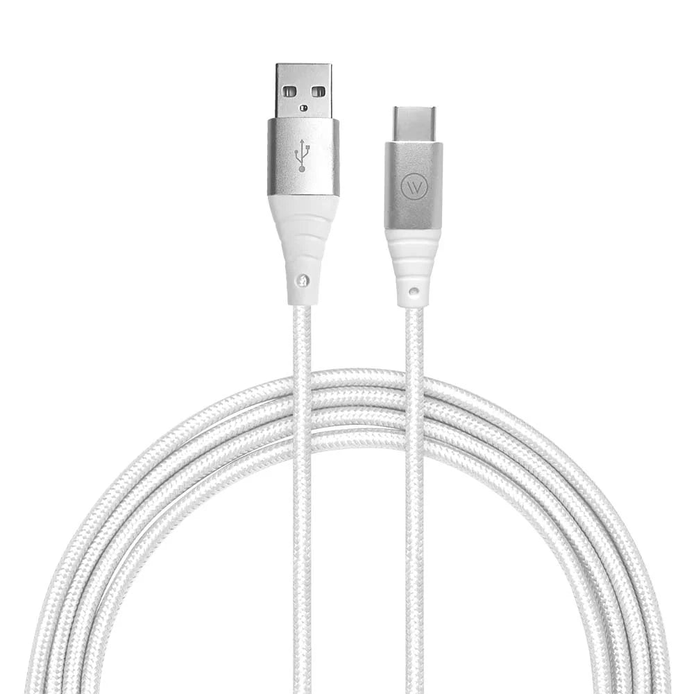 Cabo USB-C para USB em Poliéster Branco | Hard Cable iWill