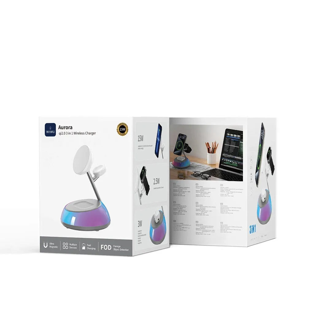 Carregador Magnético Aurora 3 em 1 l WiWu
