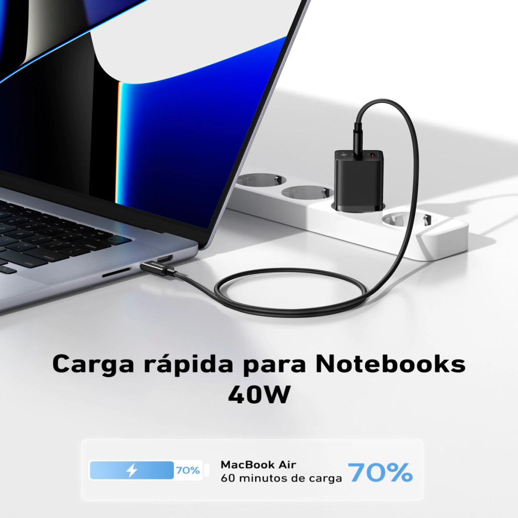Carregador Turbo USB-C GaN5 Pro 40W com 2 Saídas Tipo-C l Baseus