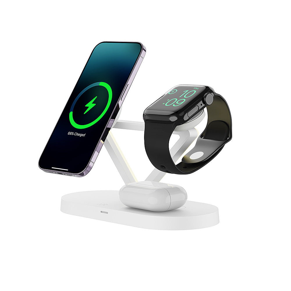 Lâmpada 5 em 1 Multifuncional: Carregador Indução, Despertador, Luz Noturna